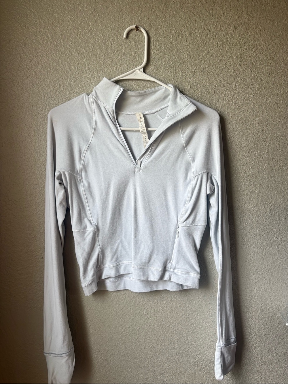 lululemon athletica Light Gray Quarter-Zip Long Sleeve Top